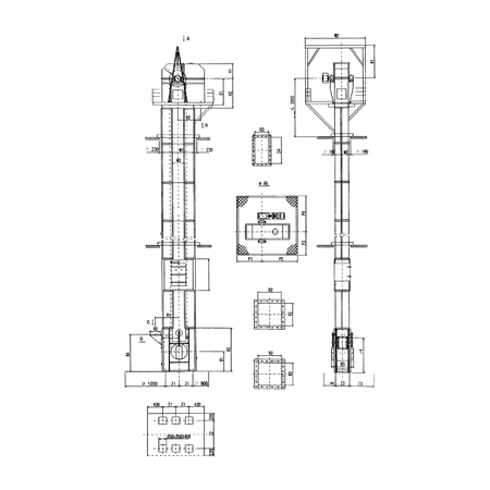 Large NE plate chain efficient bucket elevator